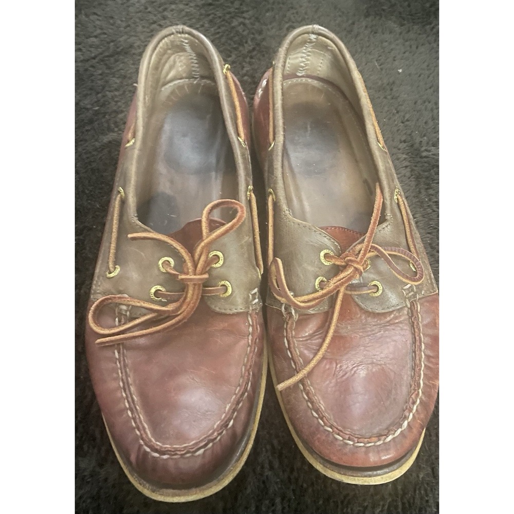 Sperry Gold Cup Top Sider Mens Boat Shoes Leather Brown and Burgundy Size 11M